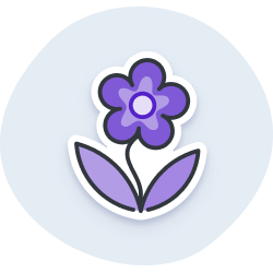 An icon of a purple flower.