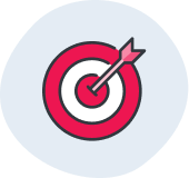 An icon of a target with an arrow hitting the bullseye.