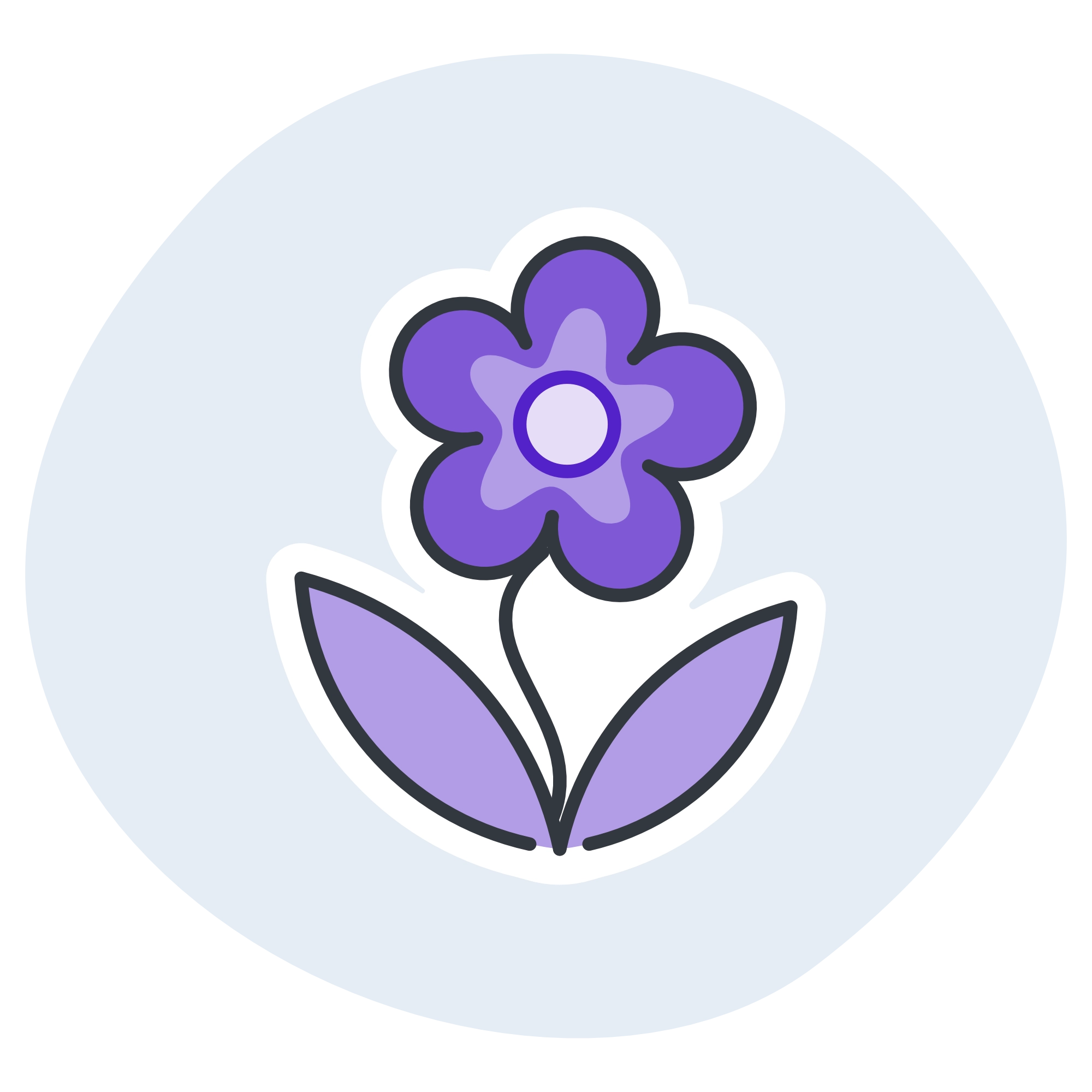 An icon of a purple flower.