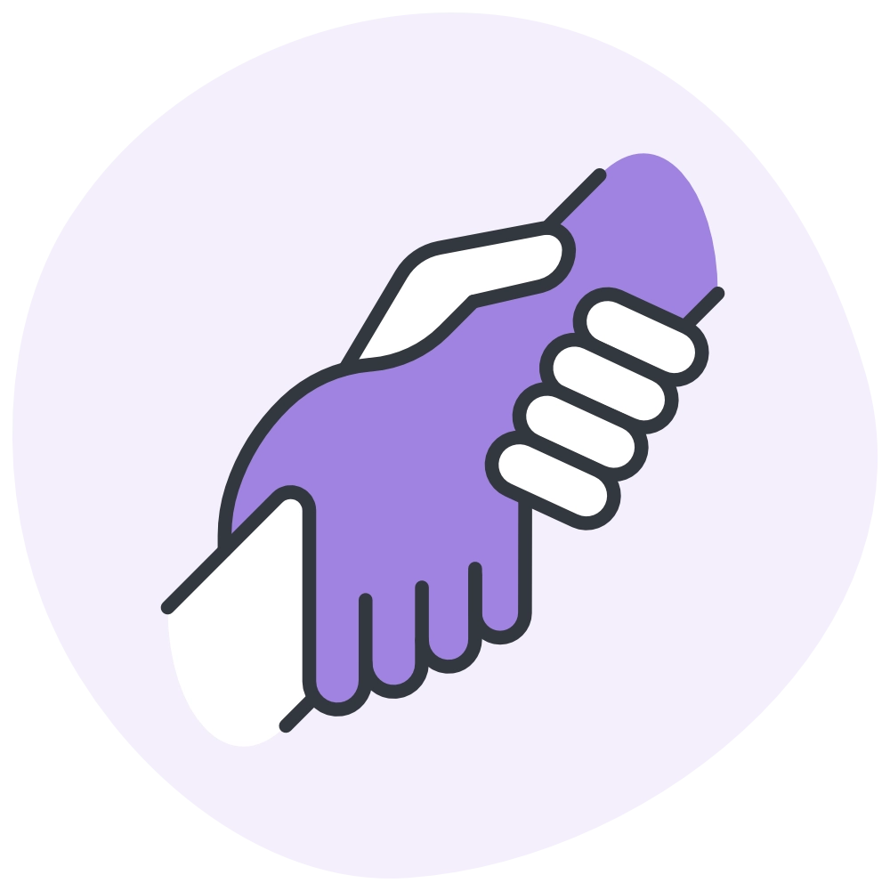 Icône de mains qui se tiennent