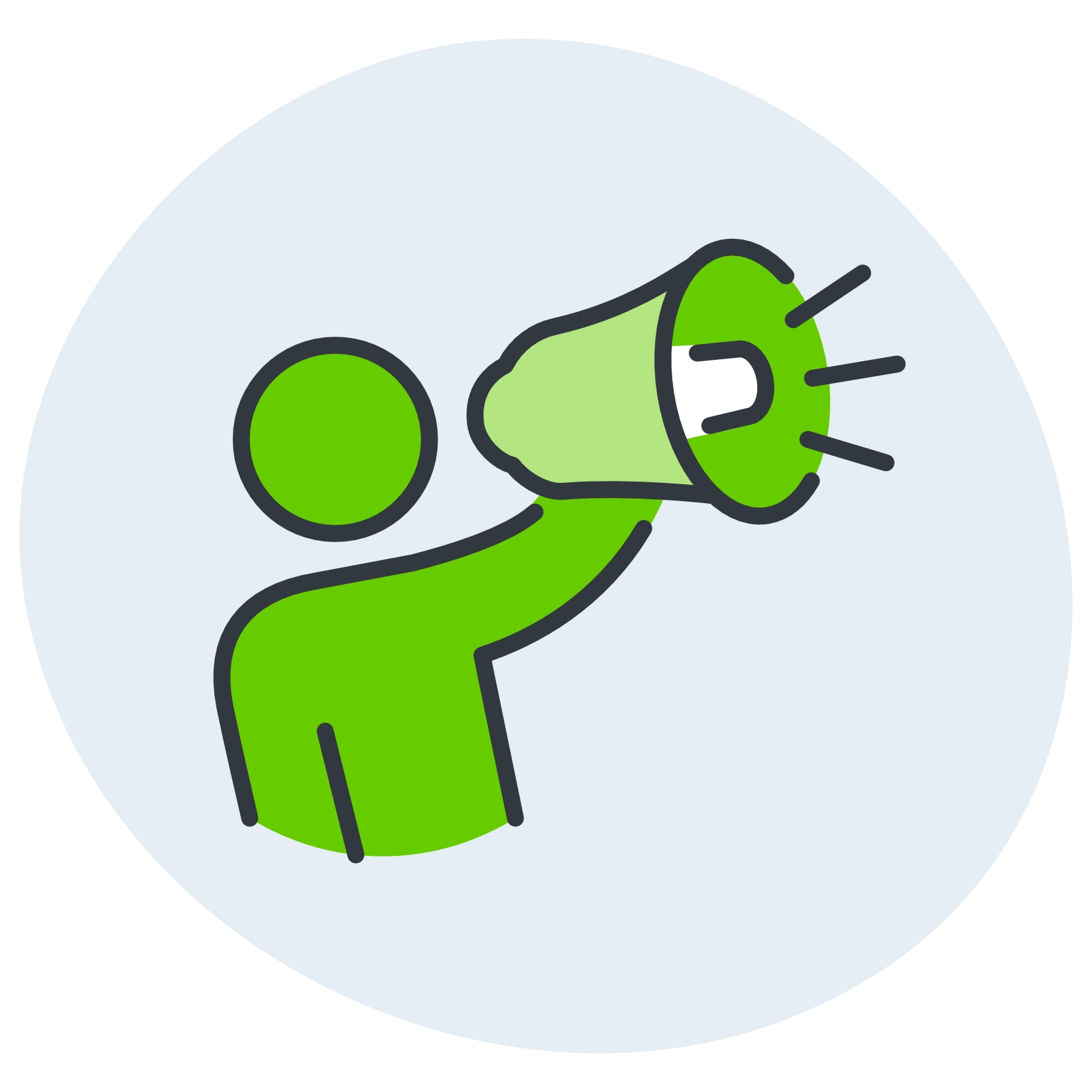 An icon of a person holding a megaphone.